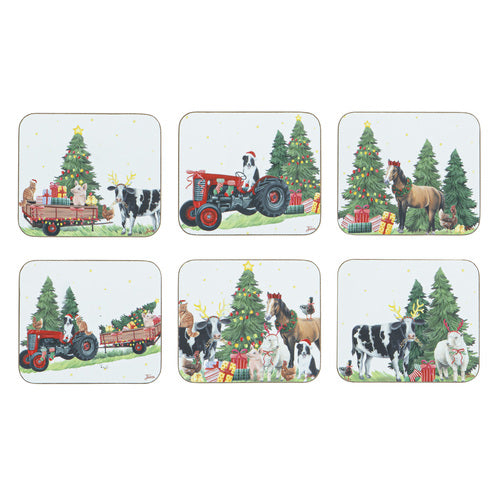 Ashdene Christmas at the Farm 6pk Coaster