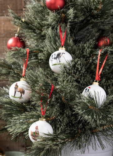 Ashdene Christmas at the Farm Assorted 4pk Bauble