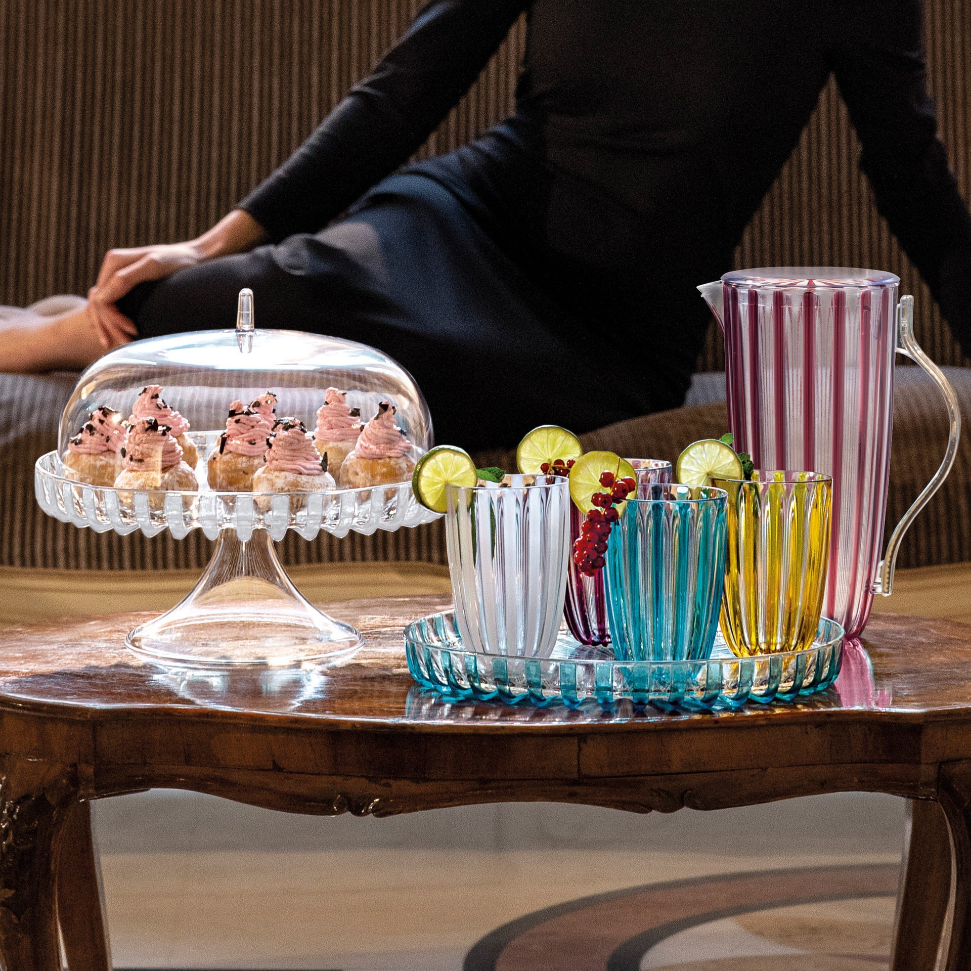 Guzzini Dolcevita Round Tray - Turquoise