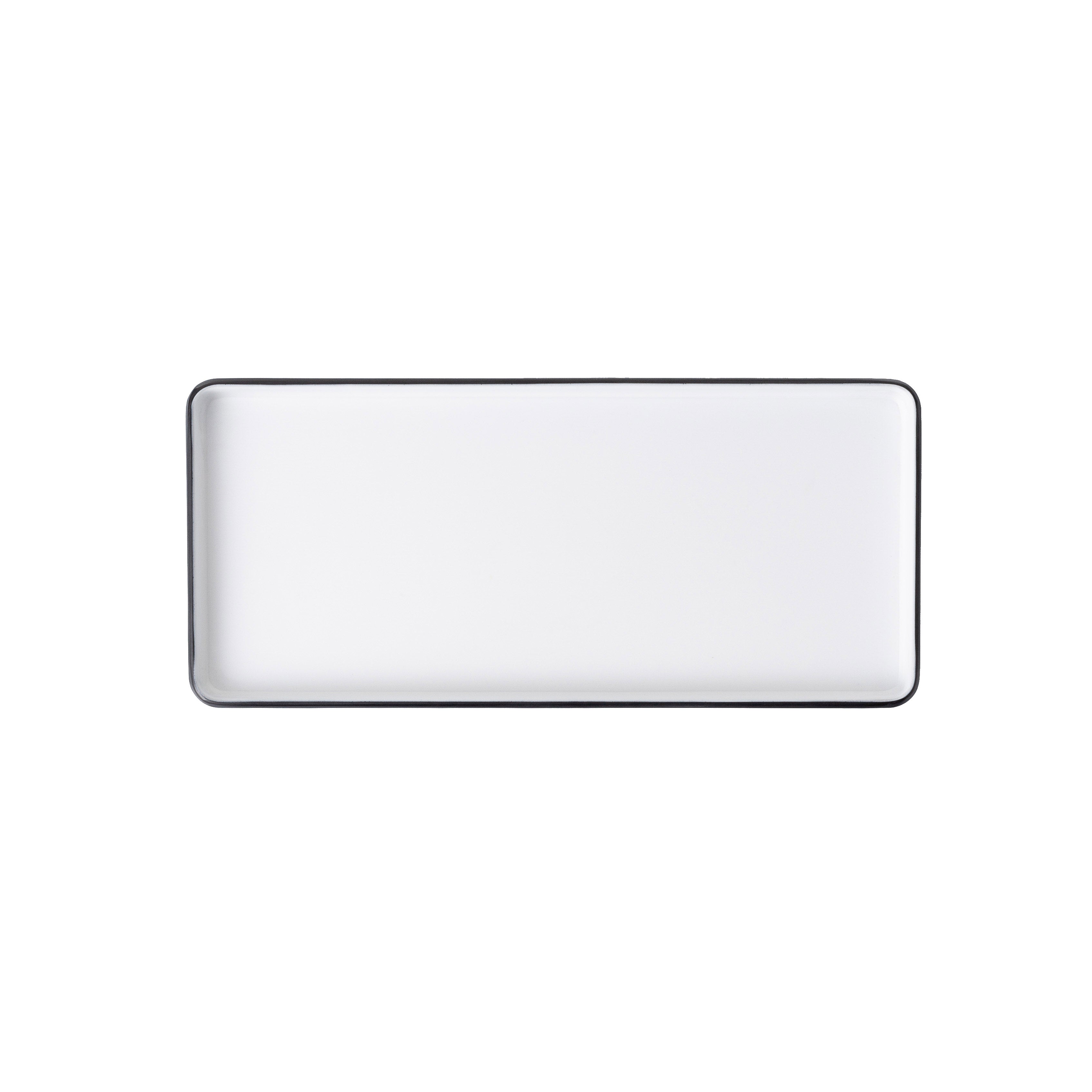 COUCOU Rect Platter 290x130mm - White & Black