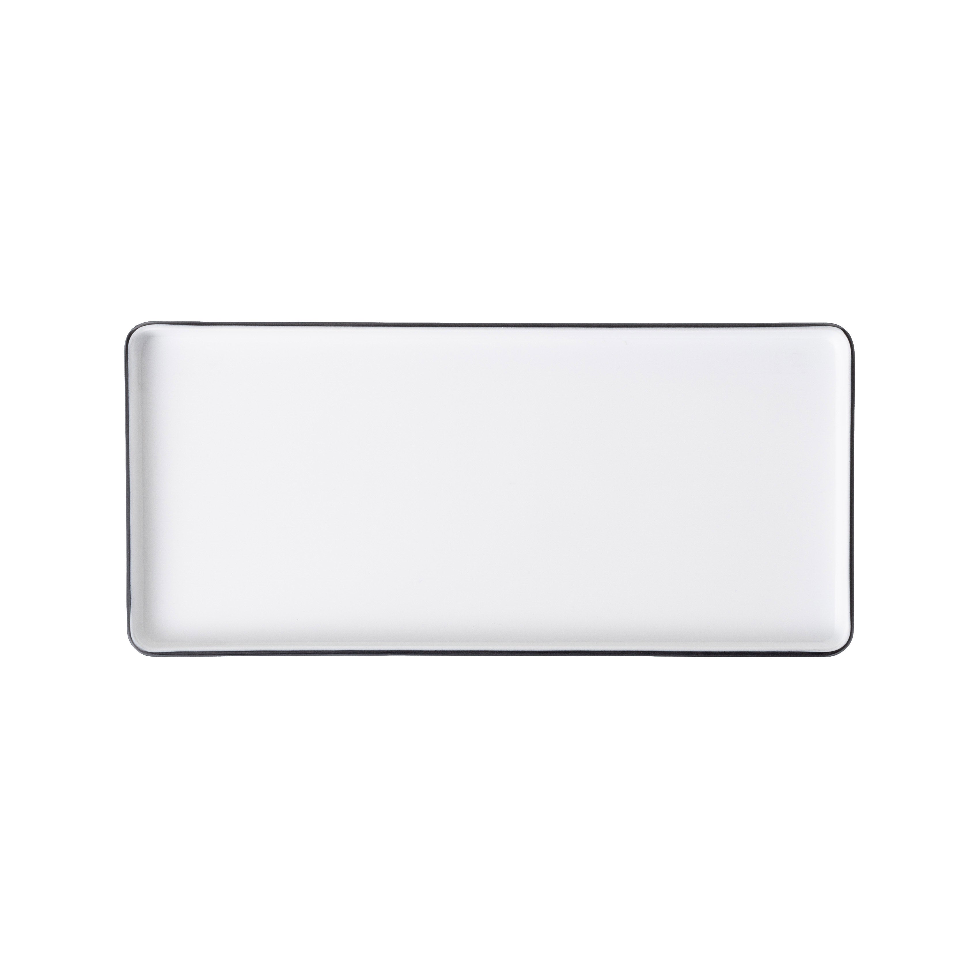 COUCOU Rect Platter 325x150mm - White & Black