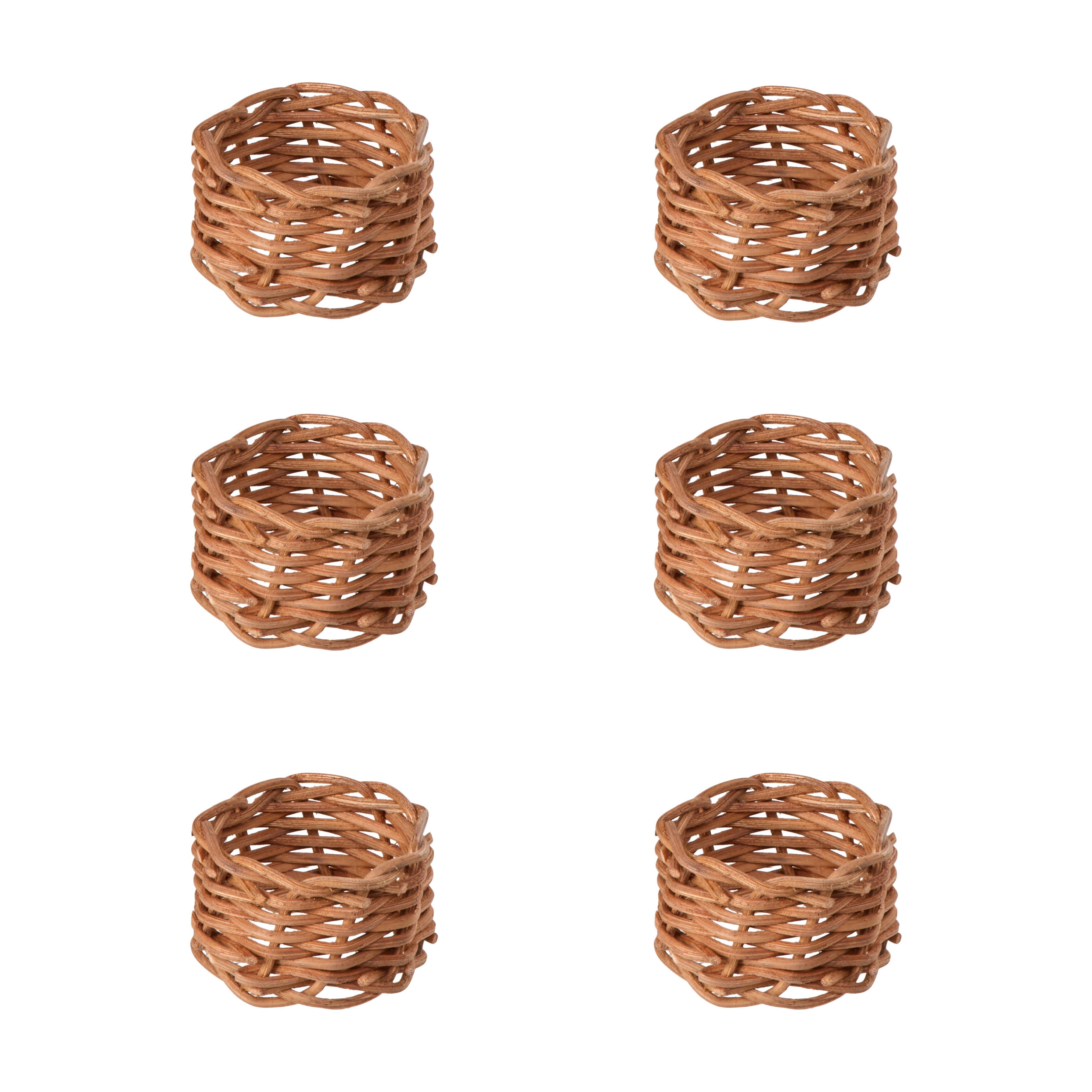 Amalfi Koro Rattan Napkin Rings 6 Piece Set Natural