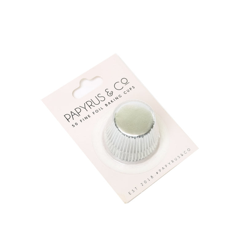 Papyrus Mini Foil Baking Cups Base Silver 35mm 50 Pack