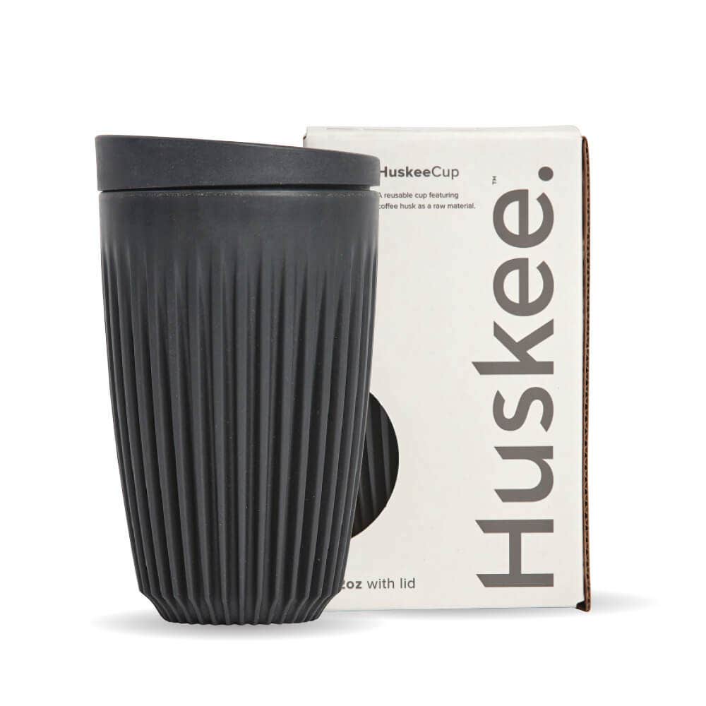 Huskee 12oz Charcoal Cup & Lid (x12)