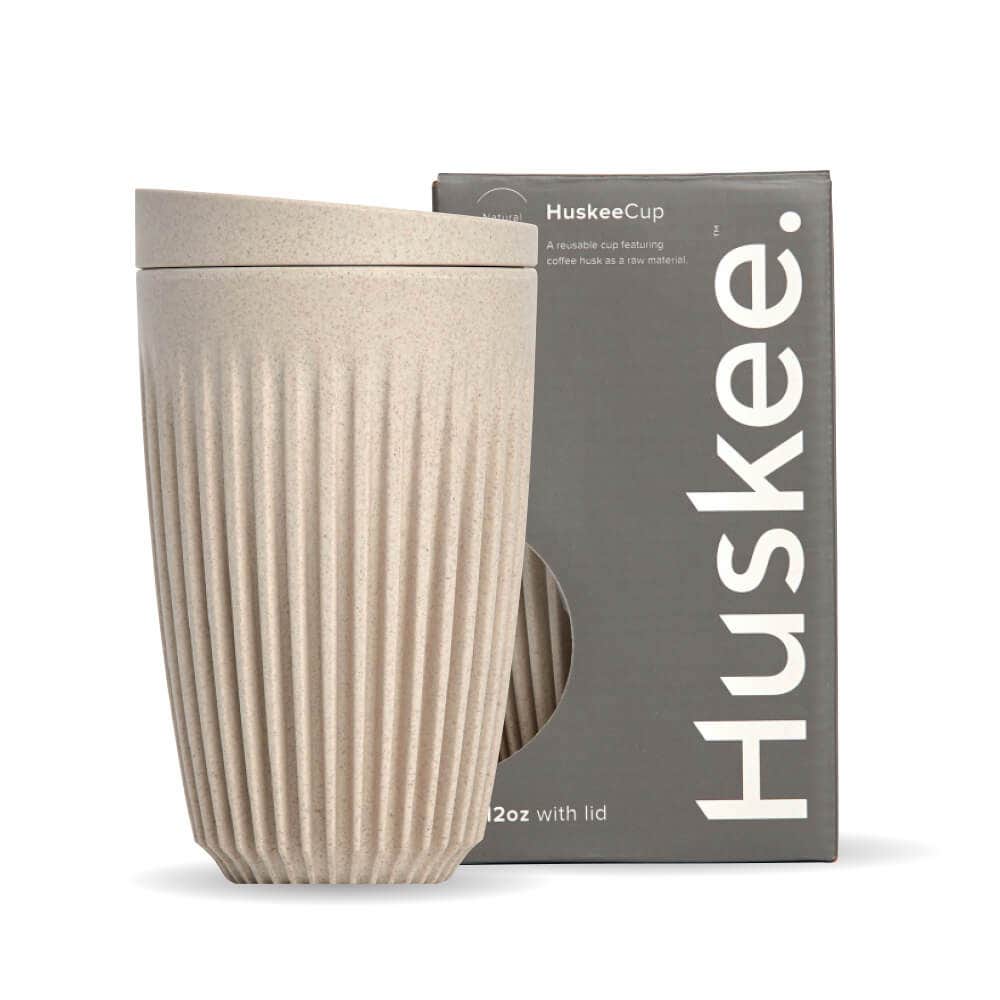Huskee 12oz Natural Cup & Lid (x12)