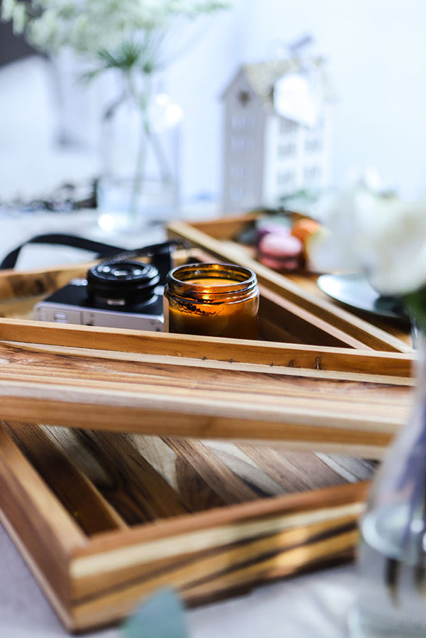 Teakhaus Nesting Timeless Tray W/Hdl L 51X30.5X5cm