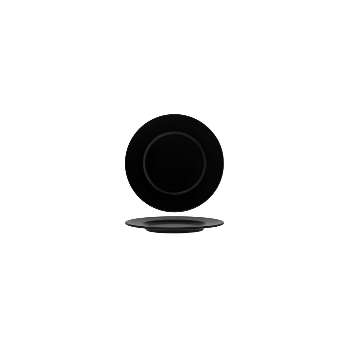 Bonna Notte Black Round Plate Wide Rim 160x10mm