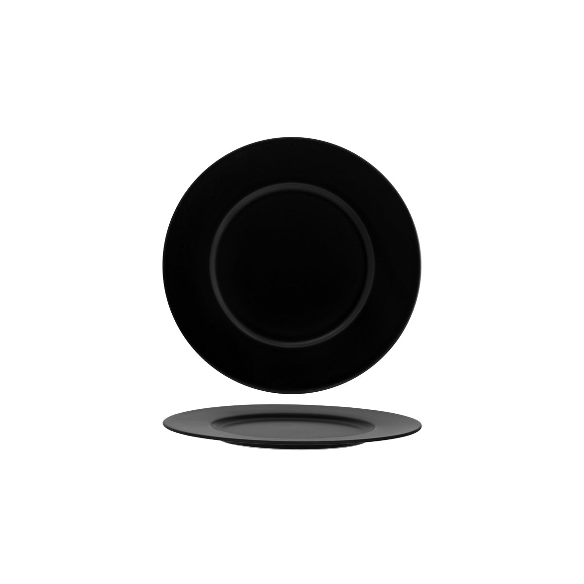 Bonna Notte Black Round Plate Wide Rim 240x15mm