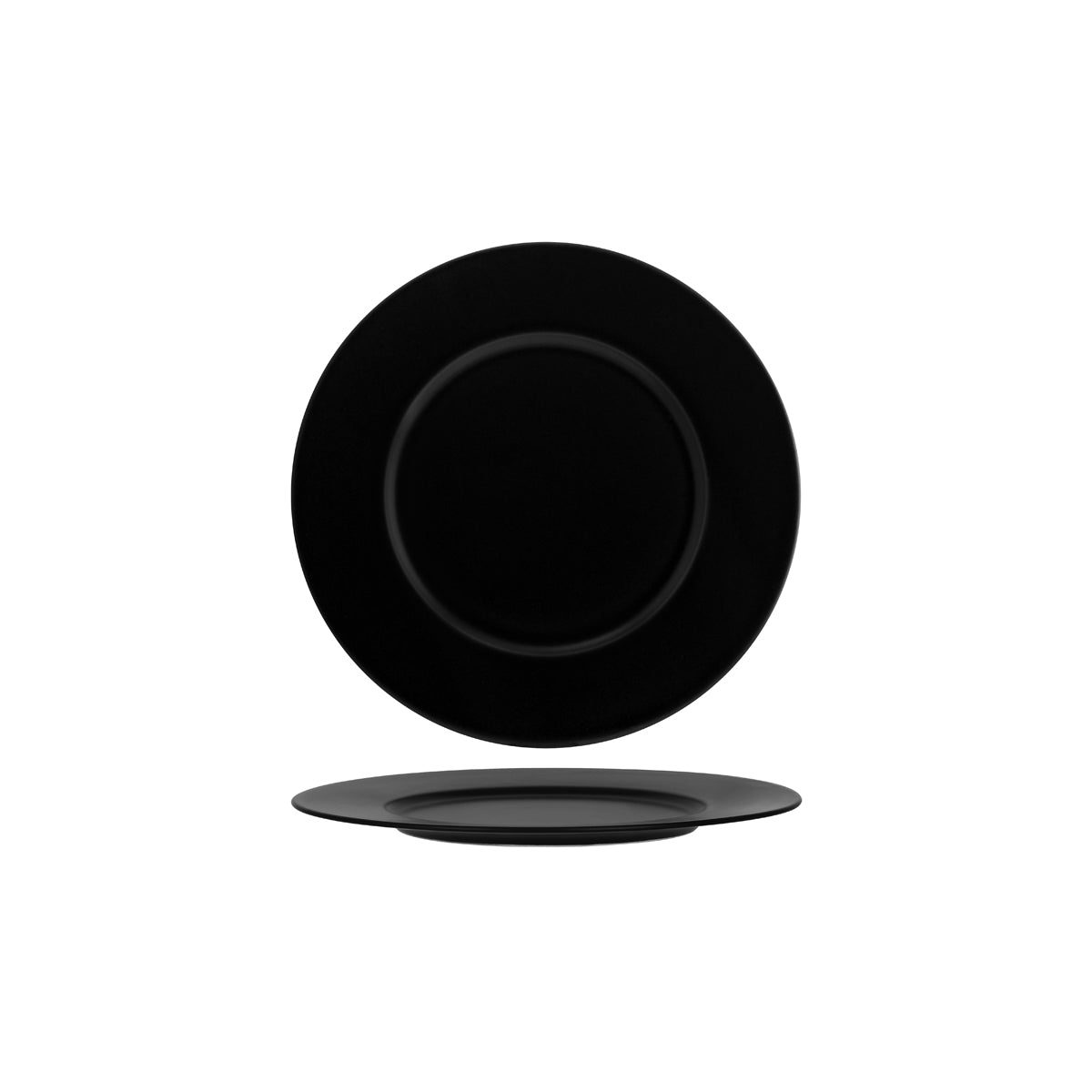 Bonna Notte Black Round Plate Wide Rim 280x18mm