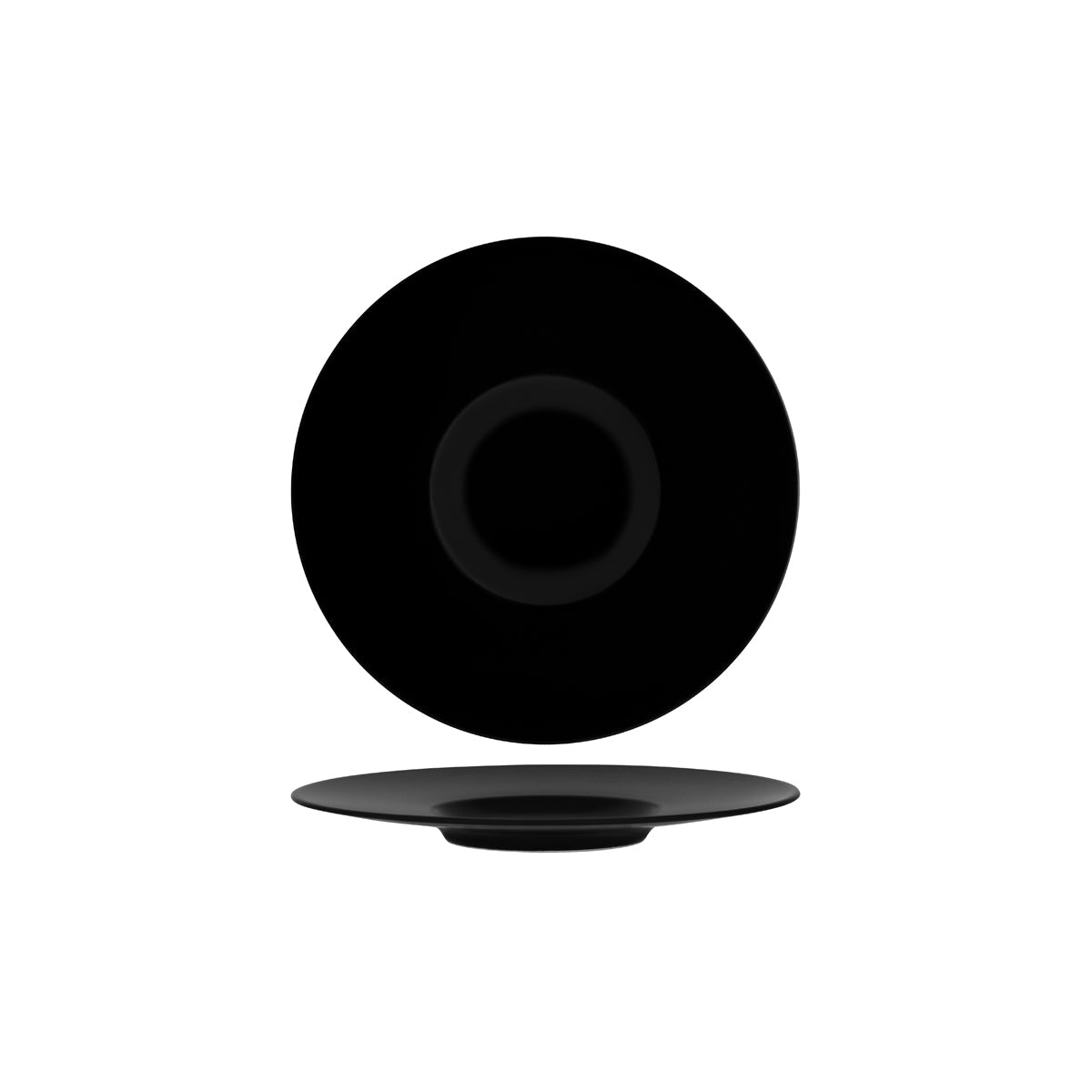 Bonna Notte Black Round Plate Wide Rim 300x30mm