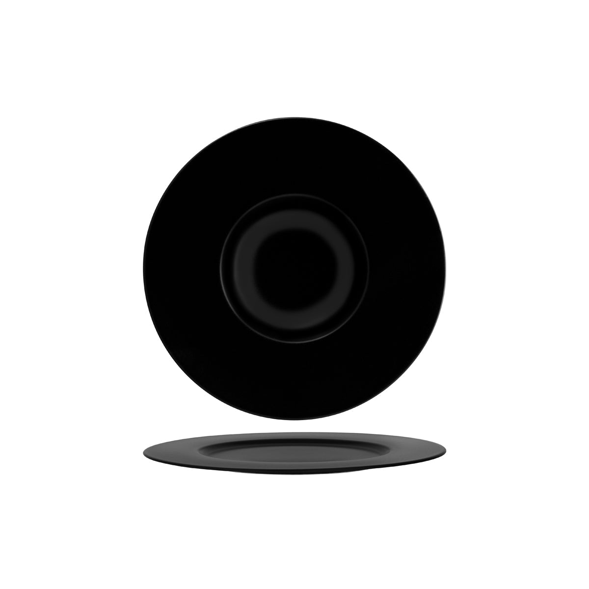 Bonna Notte Black Round Plate Wide Rim 320x32mm