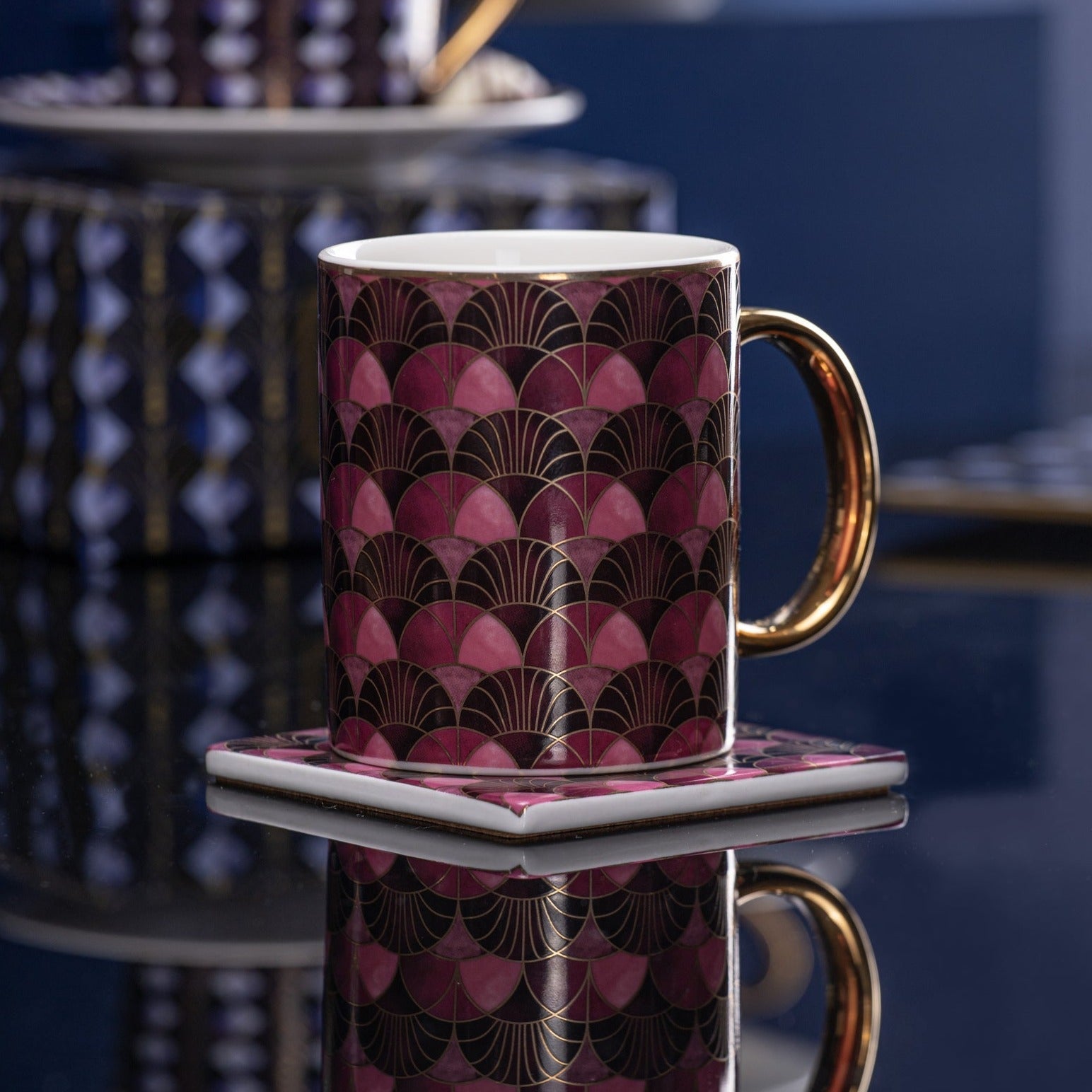 Ashdene Decadence Magenta Mug & Coaster Set