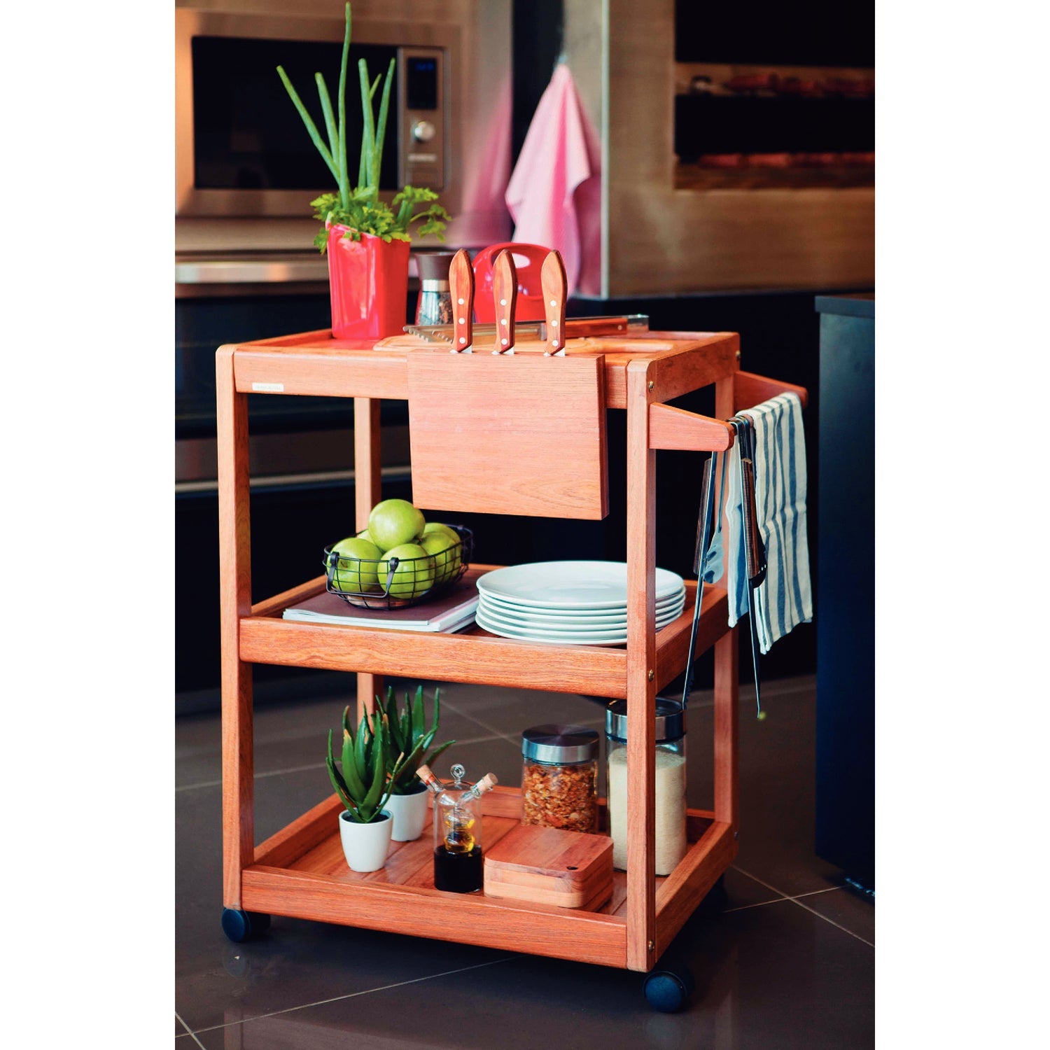 Tramontina Churrasco Serving Trolley In Jatoba Wood