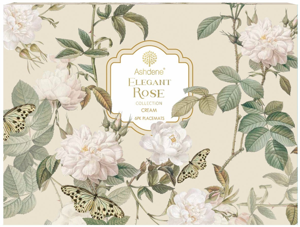 Ashdene Elegant Rose Cream 6pk Placemat
