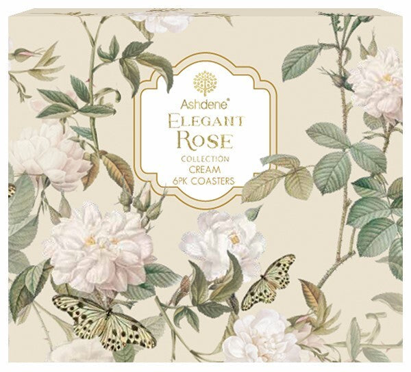Ashdene Elegant Rose Cream 6pk Coaster