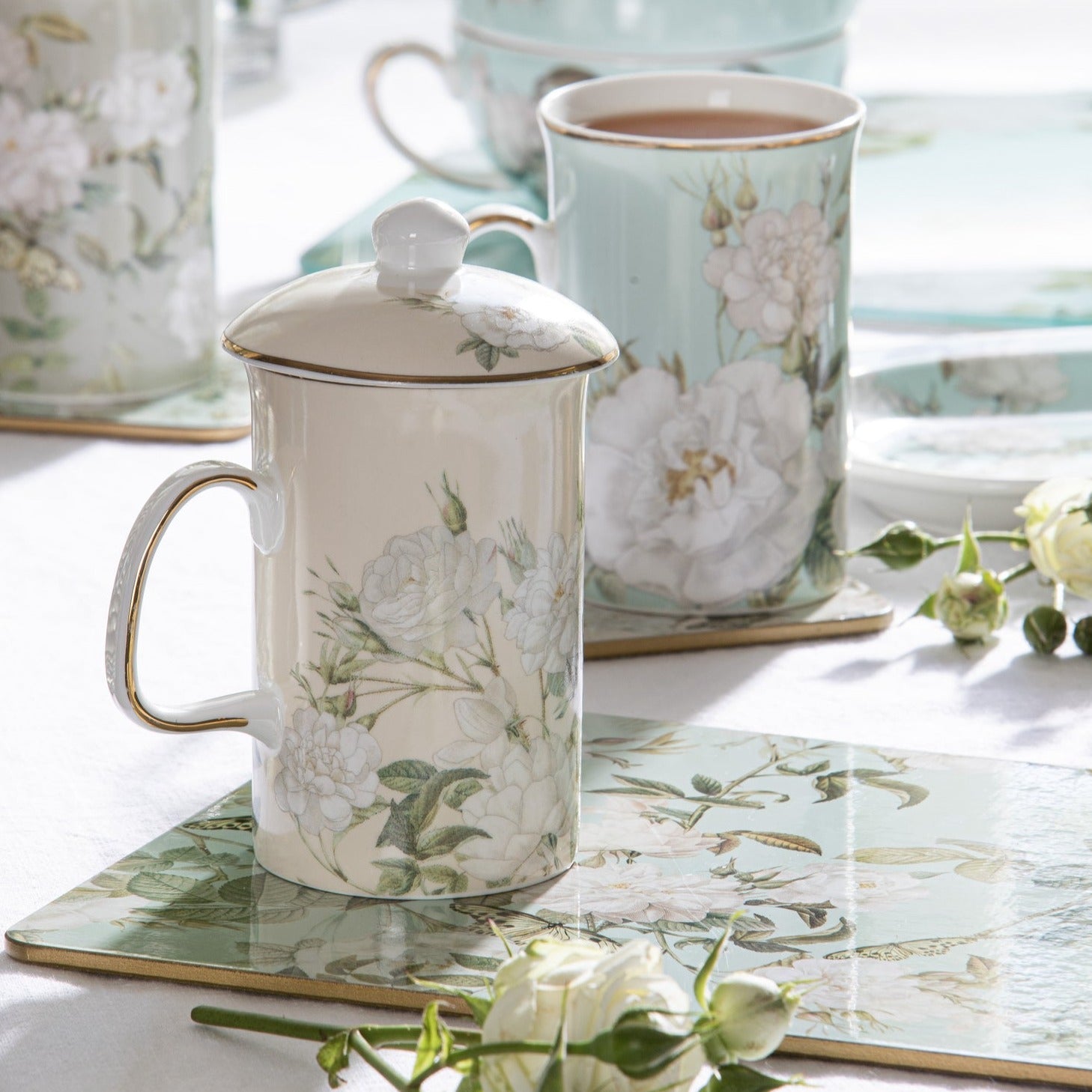 Ashdene Elegant Rose Cream 3 Piece Infuser