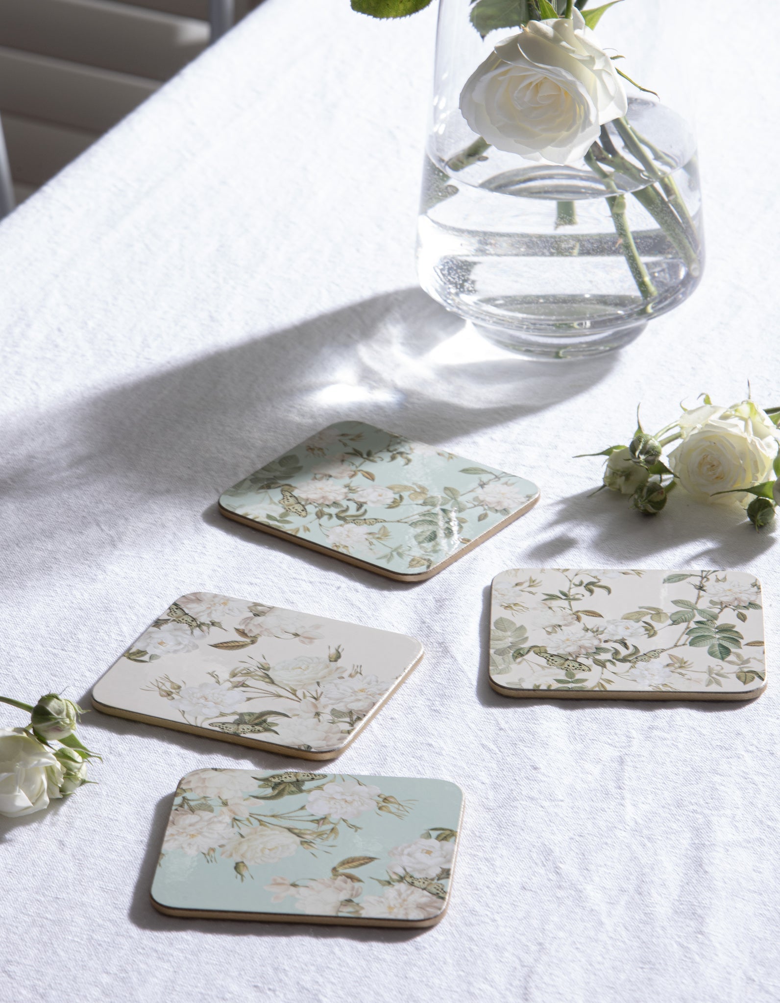 Ashdene Elegant Rose Cream 6pk Coaster