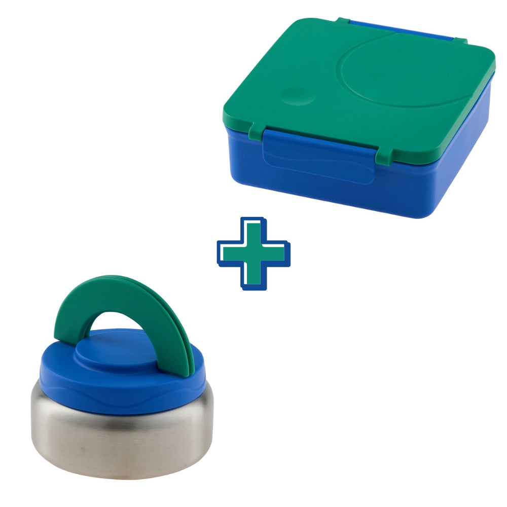 Avanti Yum Yum Green Insulated Food Jar + Bento Lunch Box Bundle