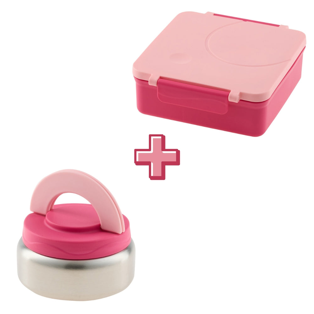 Avanti Yum Yum Pink Insulated Food Jar + Bento Lunch Box Bundle