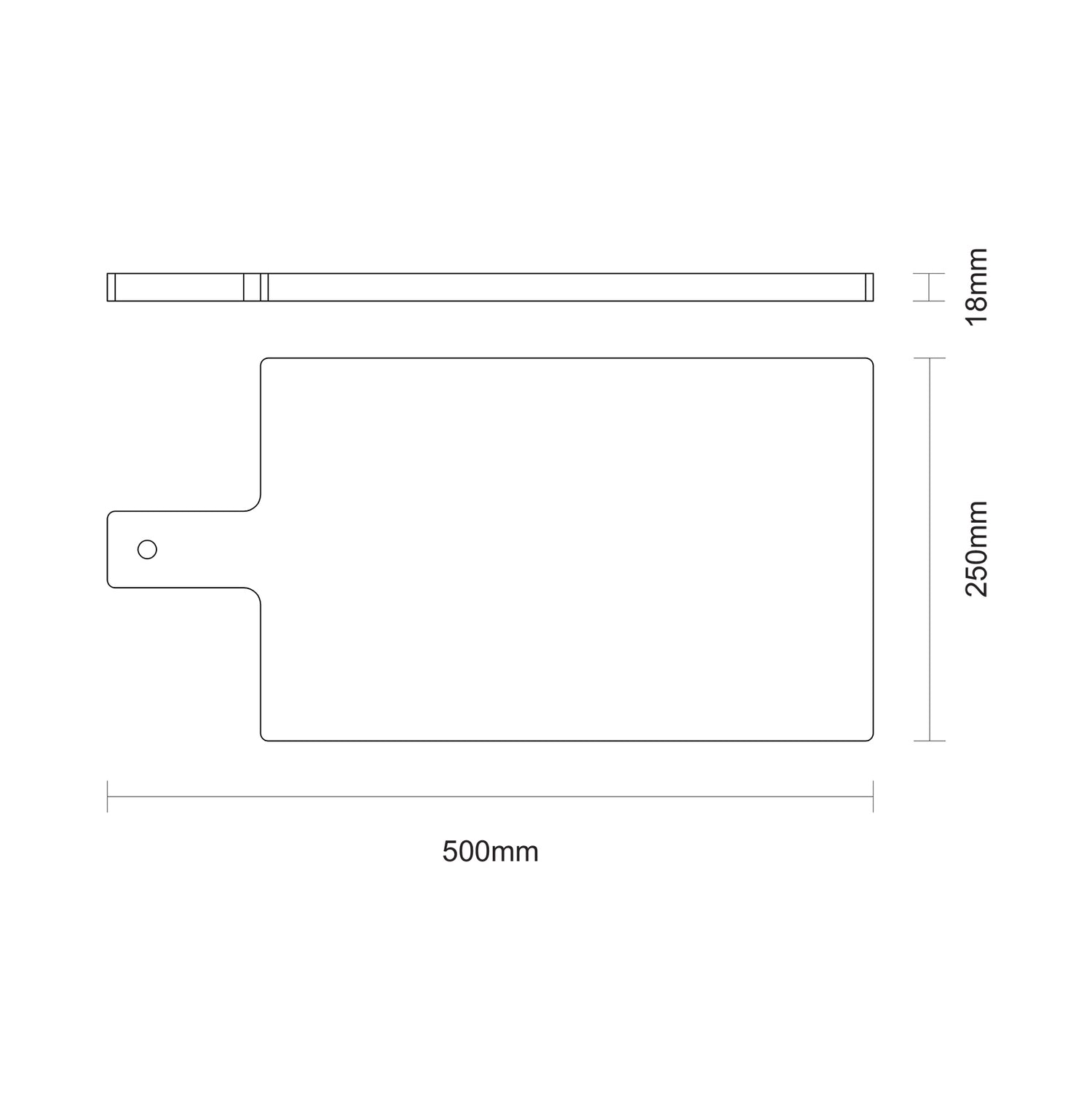 Tramontina Cutting Board Cutting Board With Handle - Teak Wood 500x250mm