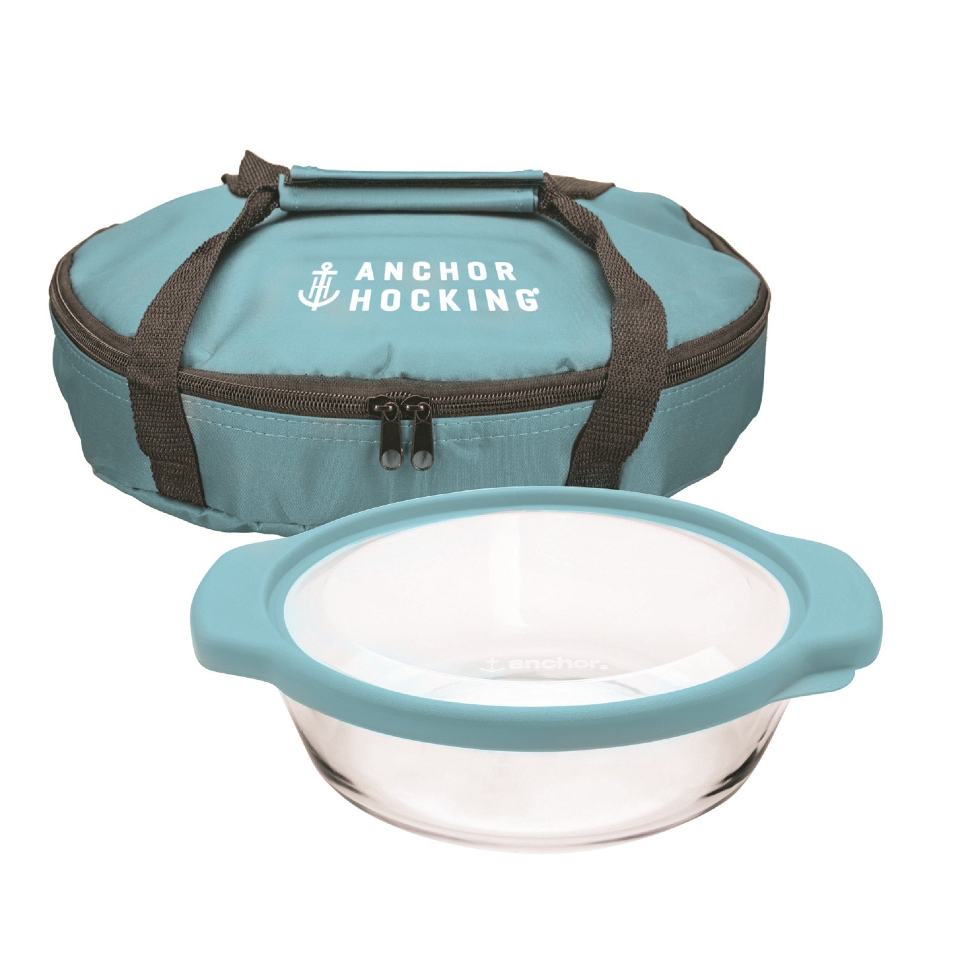 Anchor Hocking TrueFit Oven Basics Baking Dish with Lid - Mineral - Blue (1.9L)