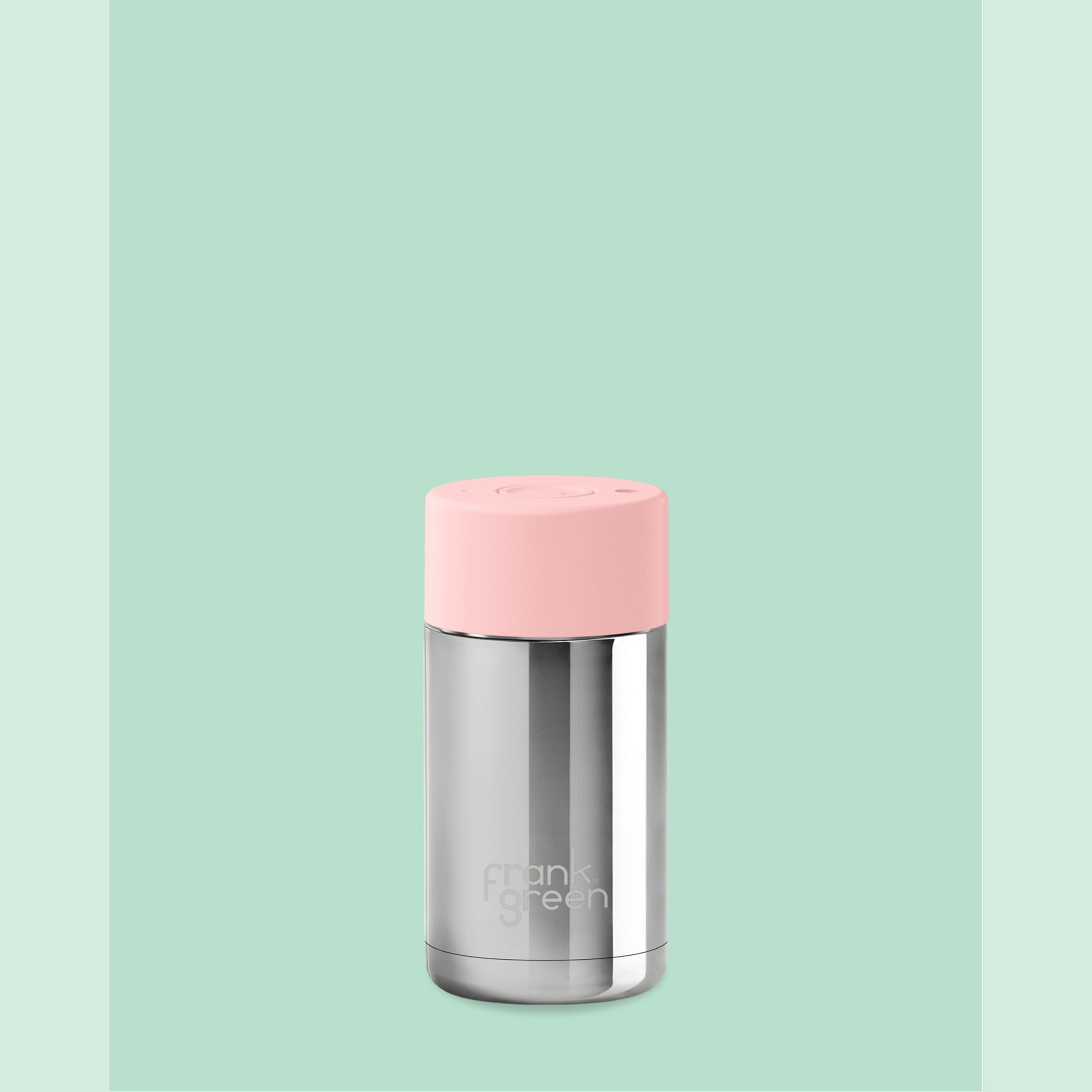 frank green 12oz Ceramic Reusable Cup - Chrome Silver/Blushed