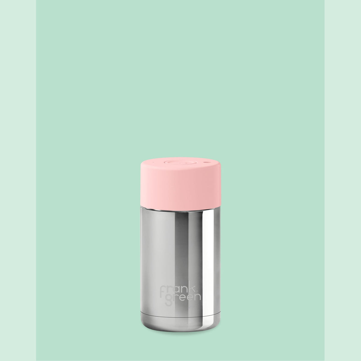 frank green 12oz Ceramic Reusable Cup - Chrome Silver/Blushed