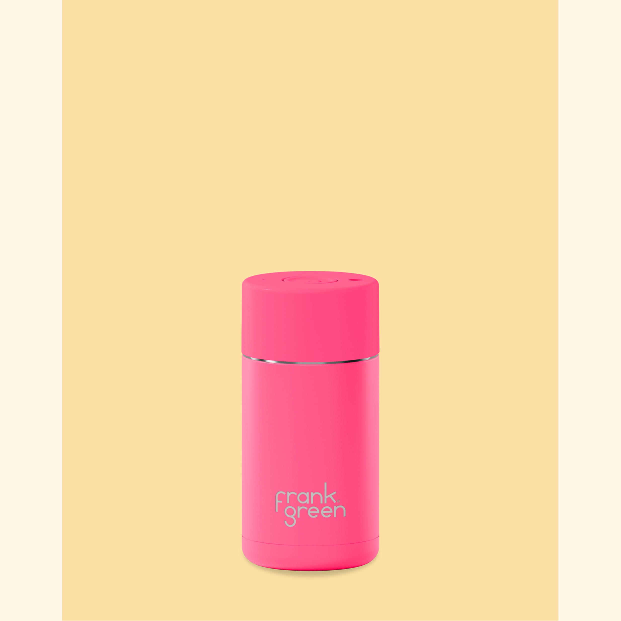frank green 12oz Ceramic Reusable Cup - Neon Pink