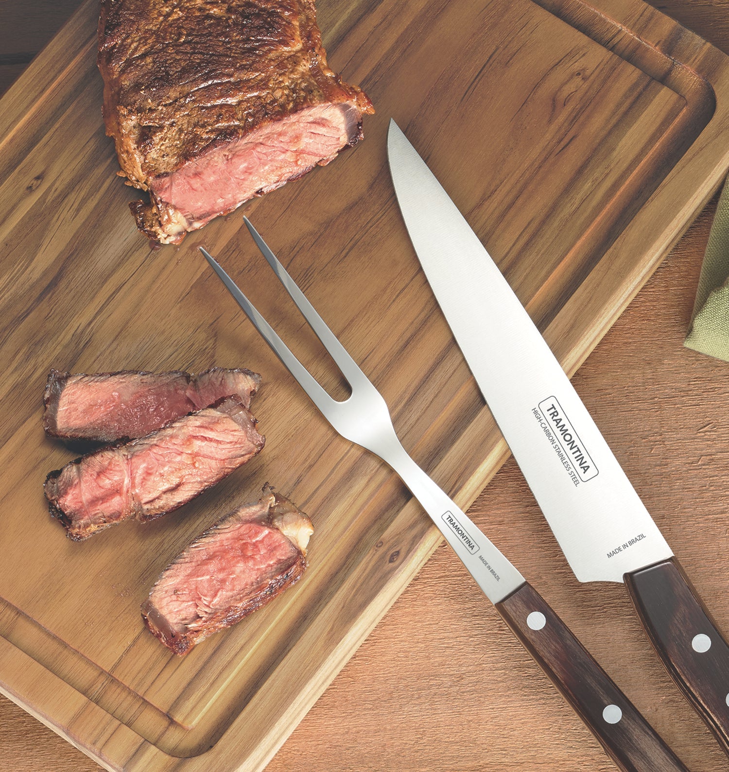 Tramontina Rectangular Wood Cutting Board With Natural Finish - 40x27 cm