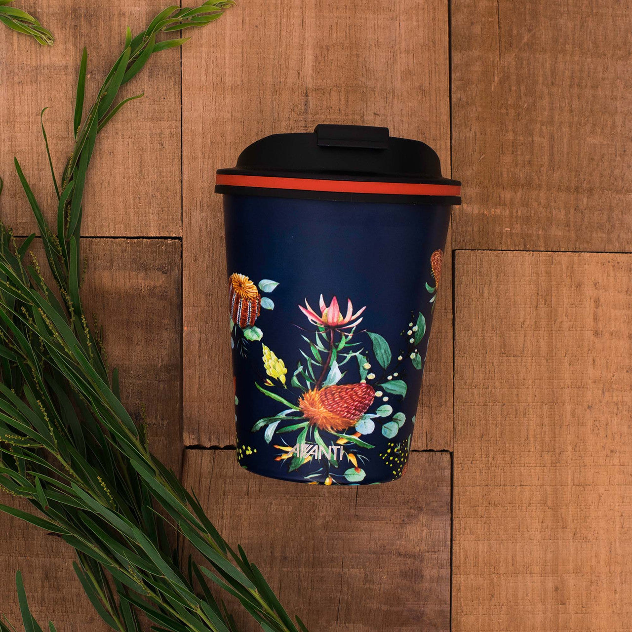 Avanti  GOCUP Double Wall Insulated Cup - Australian Natives - Navy - 236ml