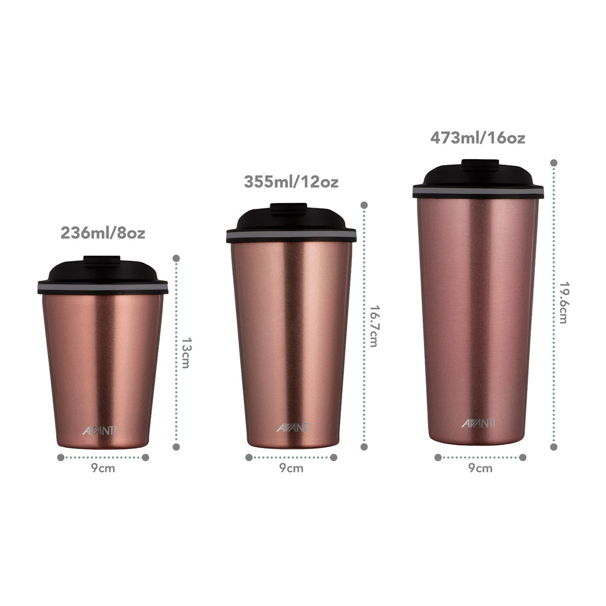 Avanti  GOCUP Double Wall Insulated Cup - Rose Gold - 473ml