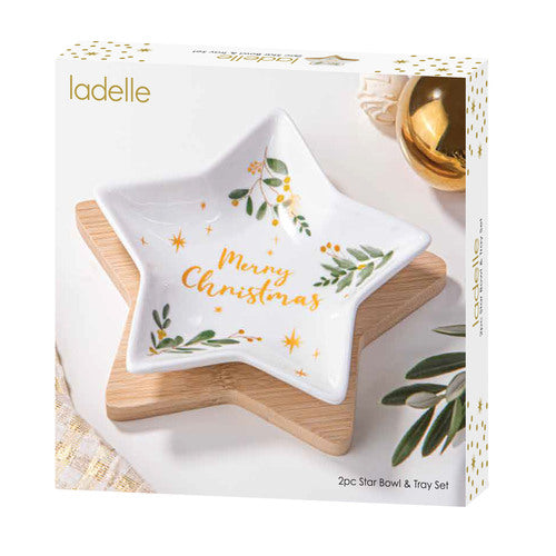 Ladelle Lumina 2pc Star Bowl & Tray Set