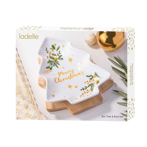 Ladelle Lumina 2pc Tree Bowl & Tray Set