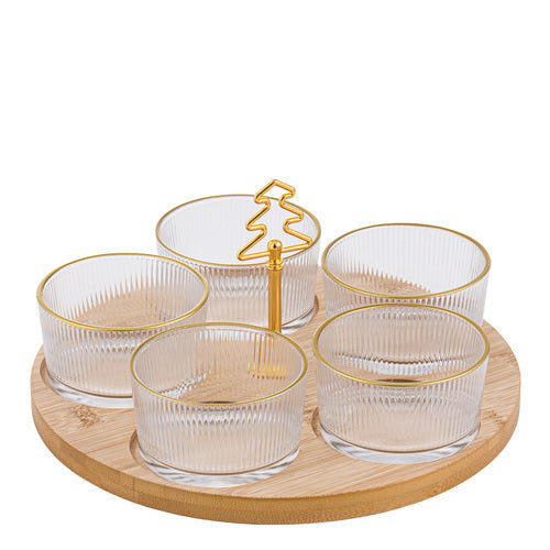 Ladelle Lumina 6pc Glass Bowl & Tray Set