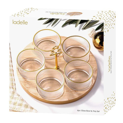 Ladelle Lumina 6pc Glass Bowl & Tray Set