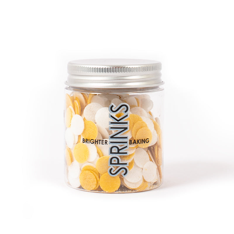 Sprinks Wafer Confetti Decorations White & Gold 9g