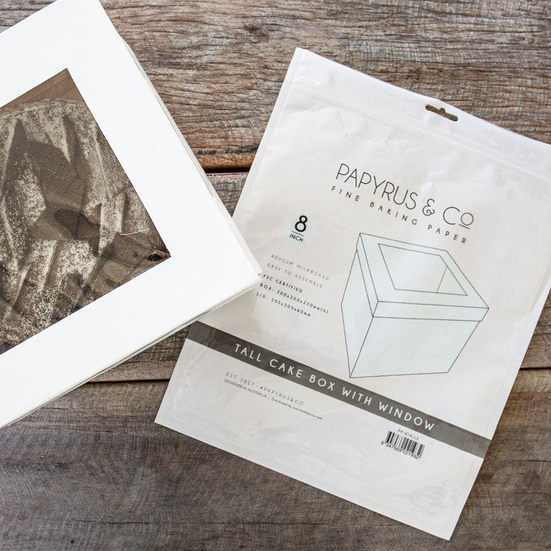 Papyrus 8 x 8 x 10in Tall Cake Box with Window Hangsell