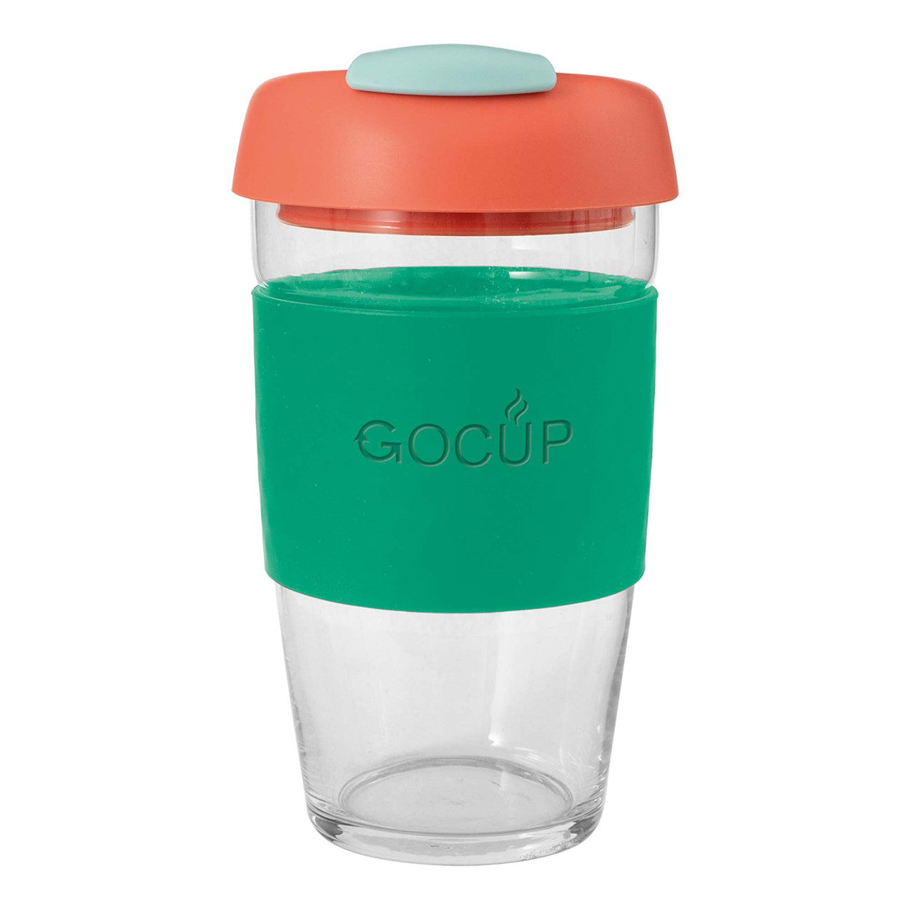 Avanti  Glass GOCUP - 473ml/16Oz - Green/Coral/Sea Foam