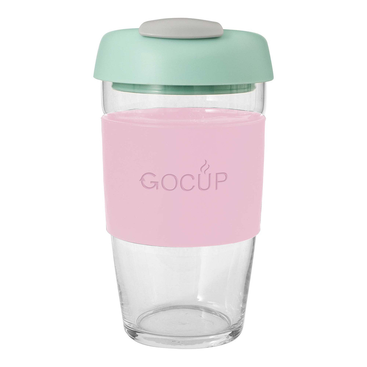 Avanti  Glass GOCUP - 473ml/16Oz - Pink/Mint/Grey