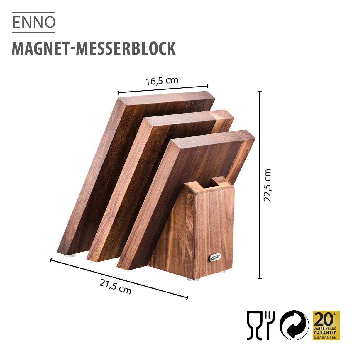 GEFU ENNO Magnetic Knife Block – Fan Design