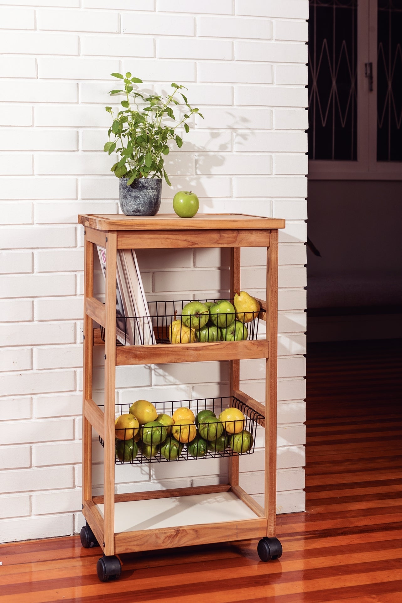 Tramontina Rectangular Cube End Grain Barbecue Board In Teak Wood With Mineral Oil Finish - 45x34 cm.