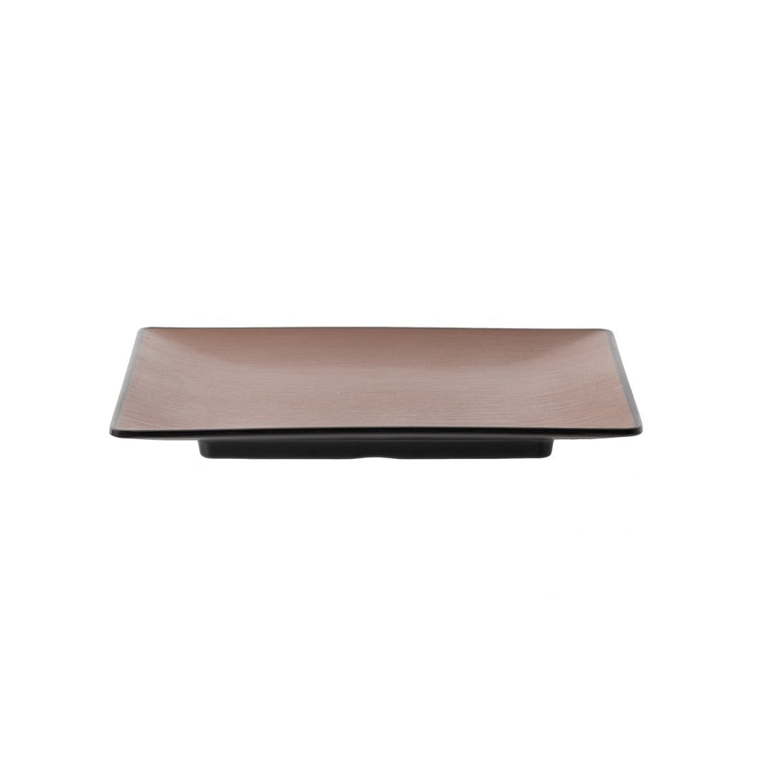 COUCOU Square Plate 175x175mm - Brown & Black