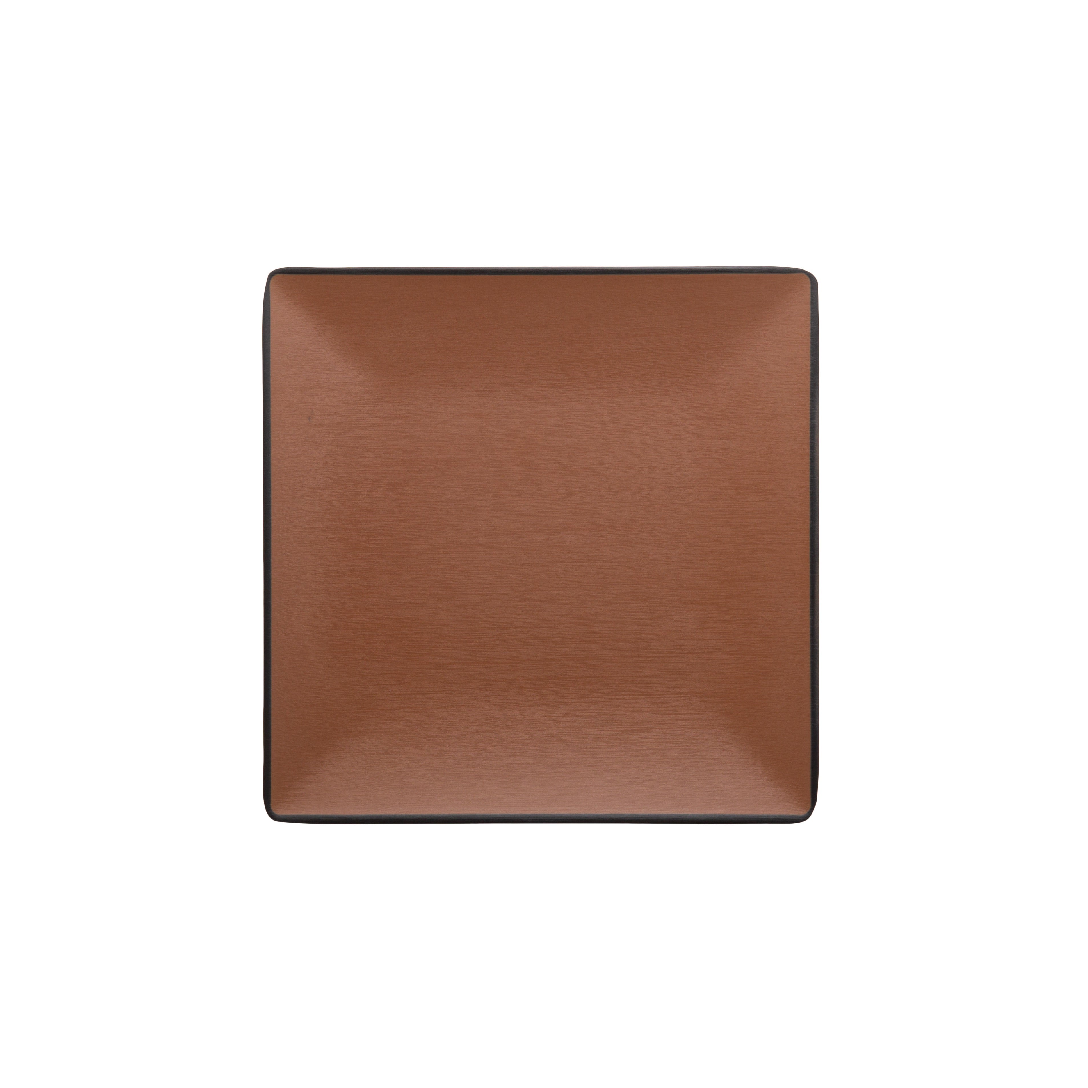 COUCOU Square Plate 220x220mm - Brown & Black