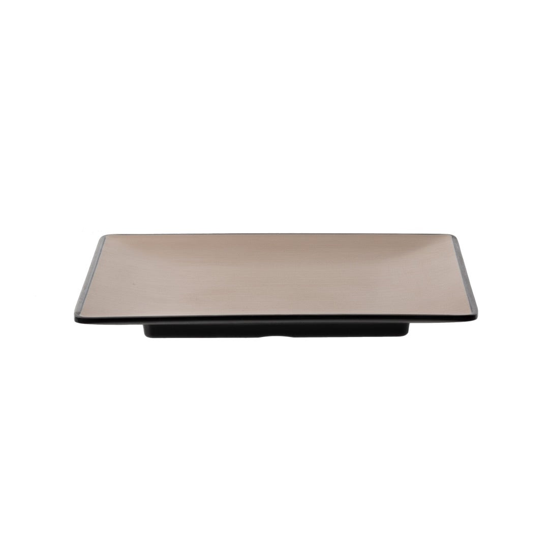 COUCOU Square Plate 220x220mm - Beige & Black