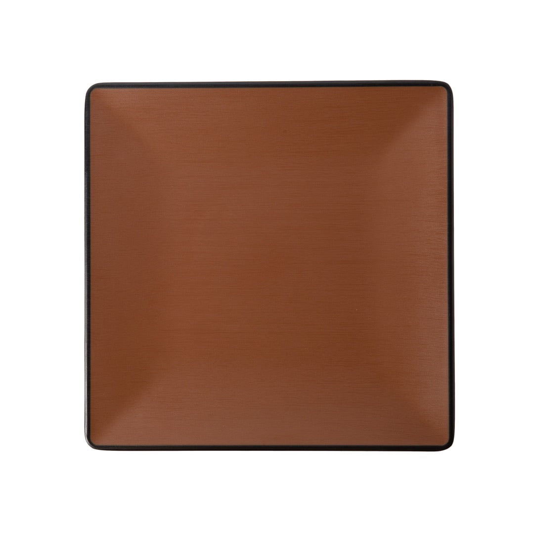 COUCOU Square Plate 240x240mm - Brown & Black