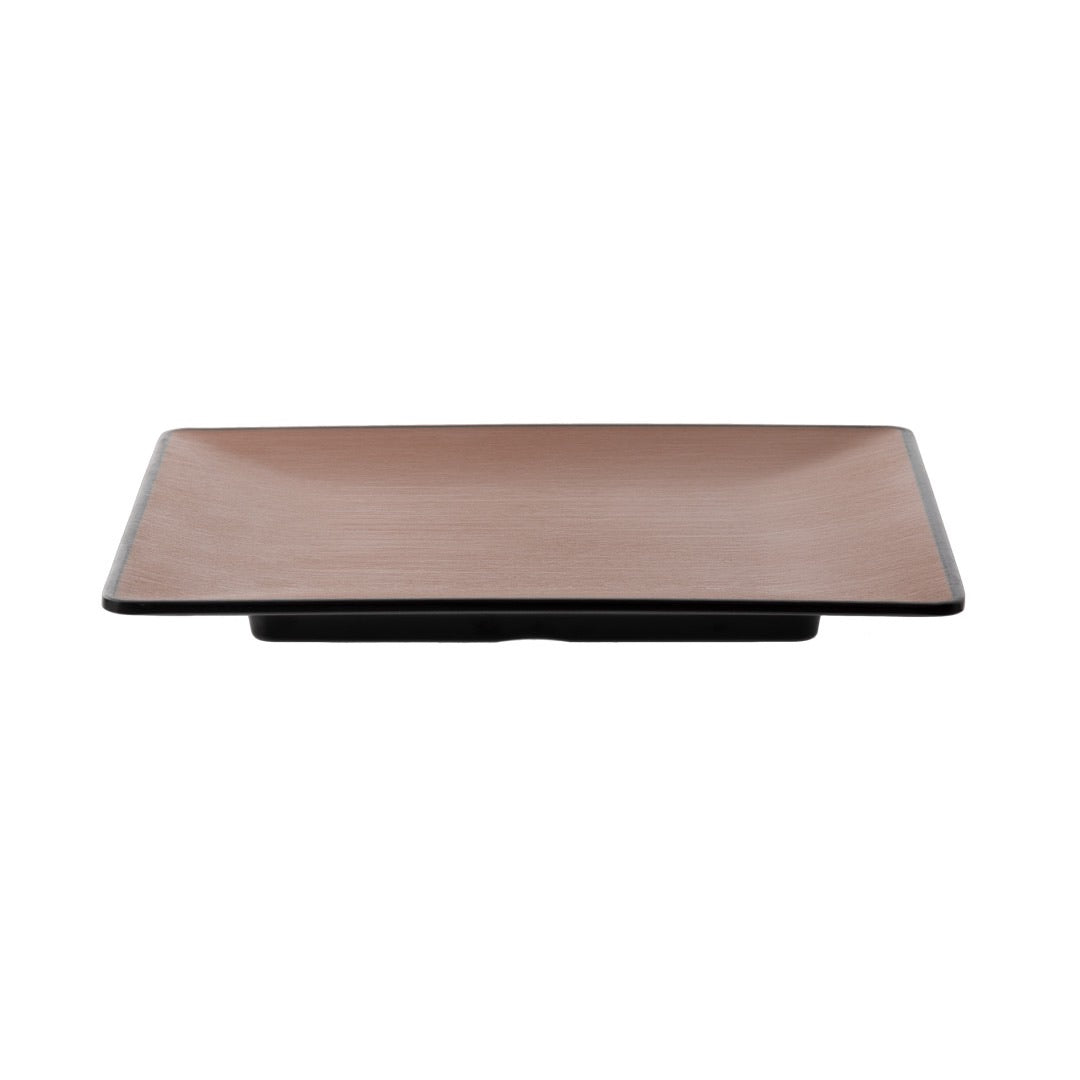COUCOU Square Plate 240x240mm - Brown & Black