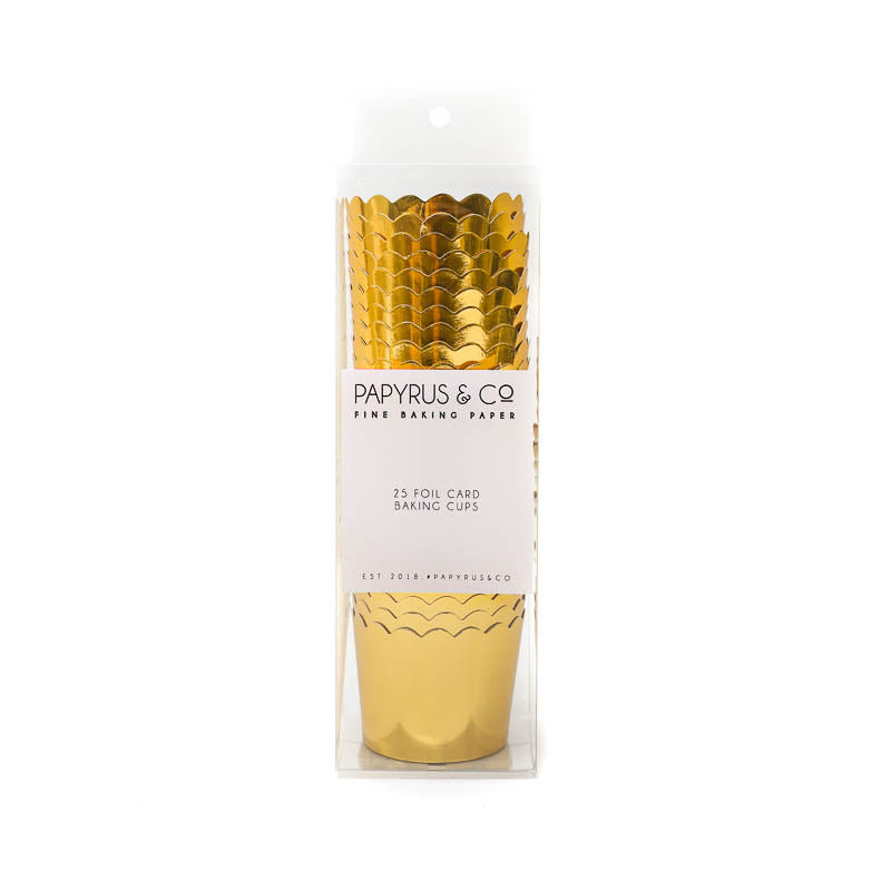 Papyrus Foil Card Baking Cups Gold 25 Pack