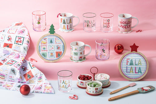 Ladelle Fa La La 4pc Bowl & Tray Set