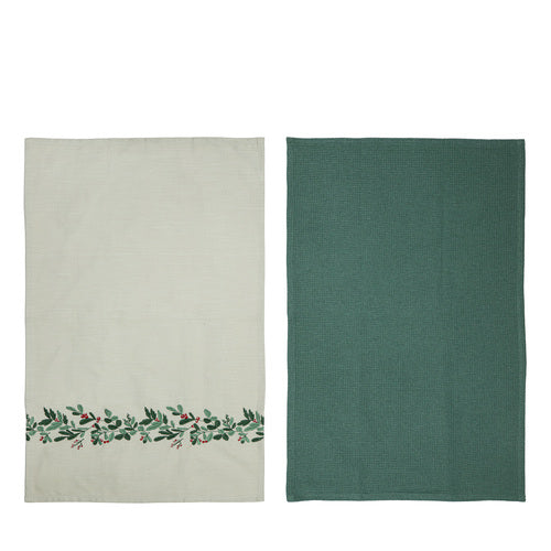Ladelle Christmas Botanical 2pk Kitchen Towel