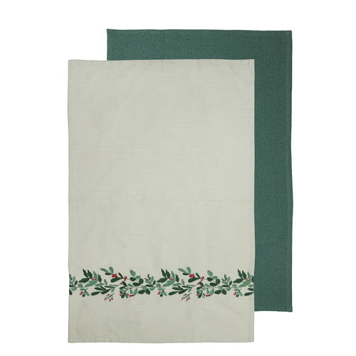 Ladelle Christmas Botanical 2pk Kitchen Towel